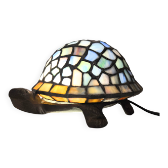 Lampara Tiffany en forme de tortuga ans 80
