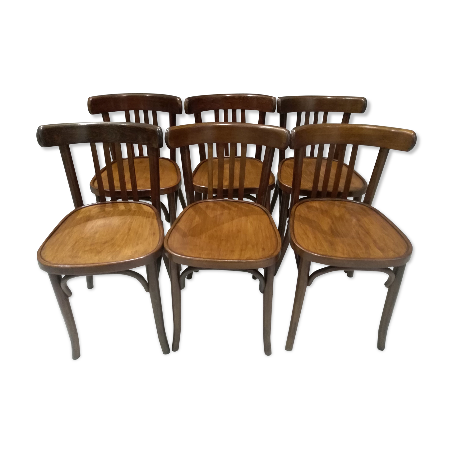 Suite of 6 Chairs of vintage Bistrot 1960