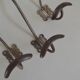 3 vintage metal hooks