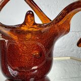 Amber blown glass empty pocket from the 60s