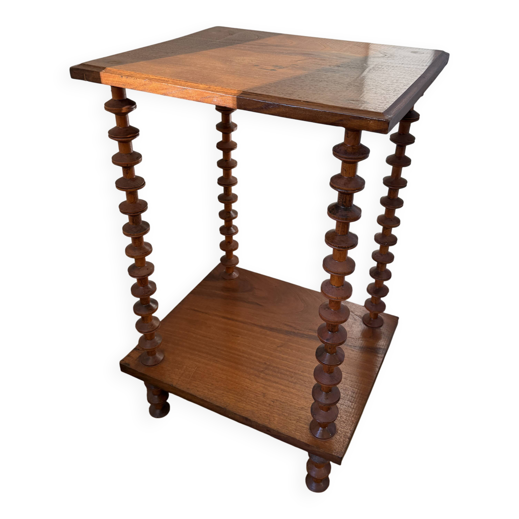 Side table / wooden pedestal Art Deco shelf spools from the 1950s
