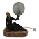 Art deco desk lamp sitting woman with globe