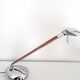 Desk lamp - incm , elea- contemporary design - chrome metal & wood - 1990