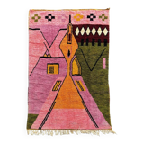 Modern Moroccan Boujad multicoloured Berber rug