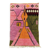 Tapis berbere moderne marocain boujad multicolores