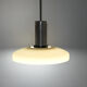 Suspension vintage avec abat-jour en verre opalin beige années 60-70