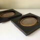 Pair black vintage bakelite frames 14.5 cm x 12.5 cm glass 8.5 cm x  6 cm
