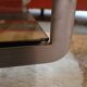 Structure table basse acier brossé sans vitres - années 70
