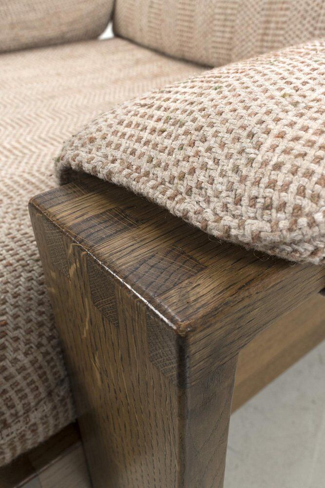 Vintage Brutalist Oak Armchair