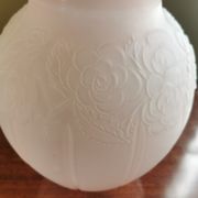 Vase art déco verre sablé rose