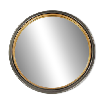 Mirror diameter 64, gold and anthracite frame.