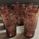 Orangeade set, pitcher, six glasses, purple glass, 70s