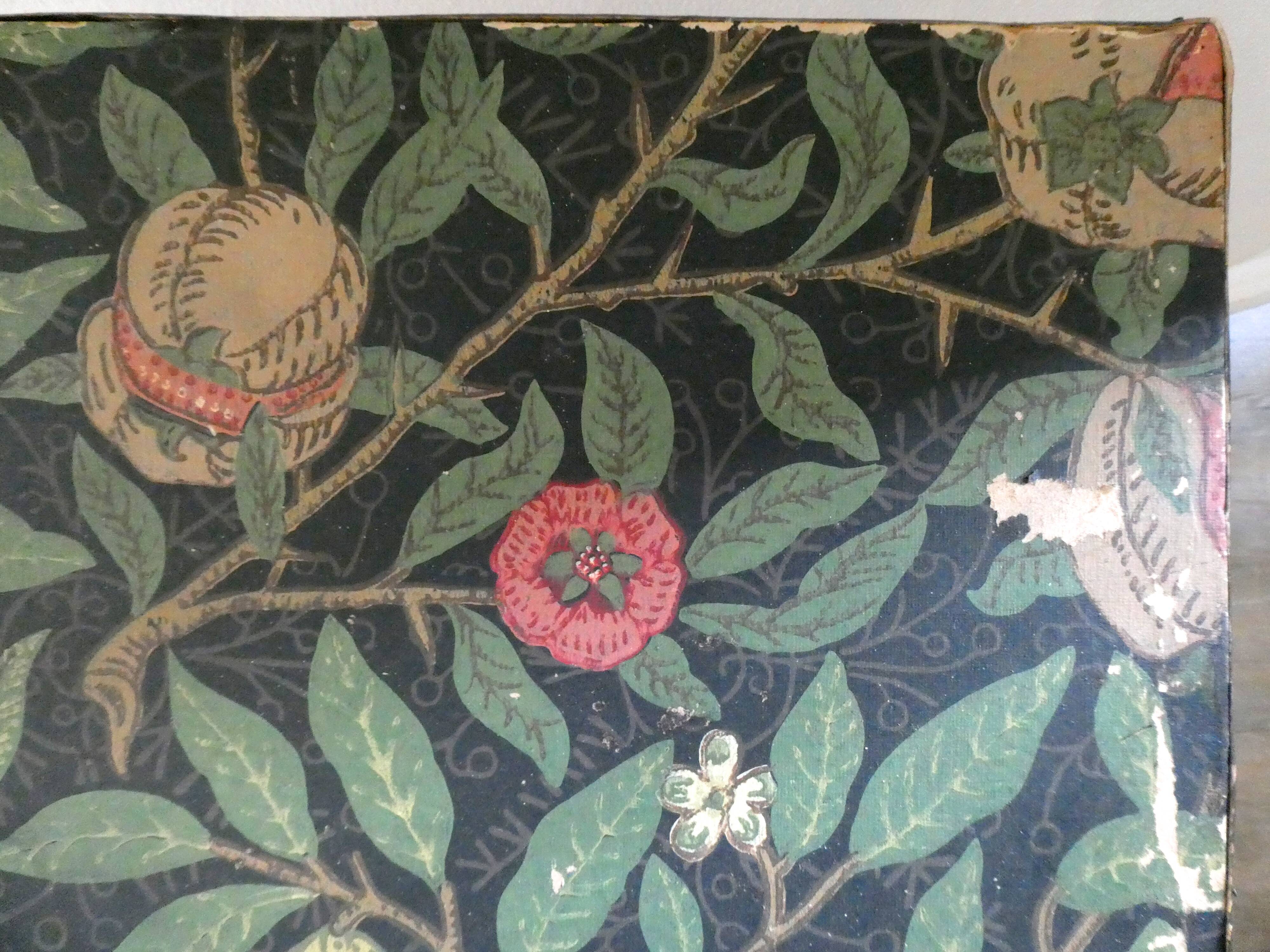 Side table, pedestal and blackened rattan, 1900 era