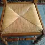 2 beech chairs and straw seat