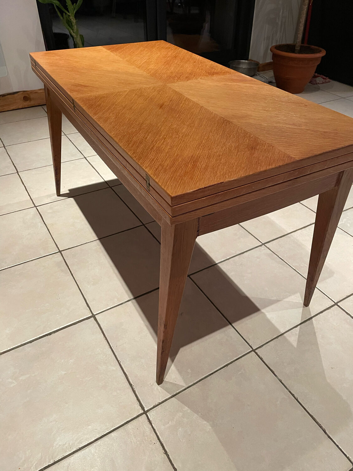 Table basse à système Révélation vintage Design Albert Ducrot année 50/60