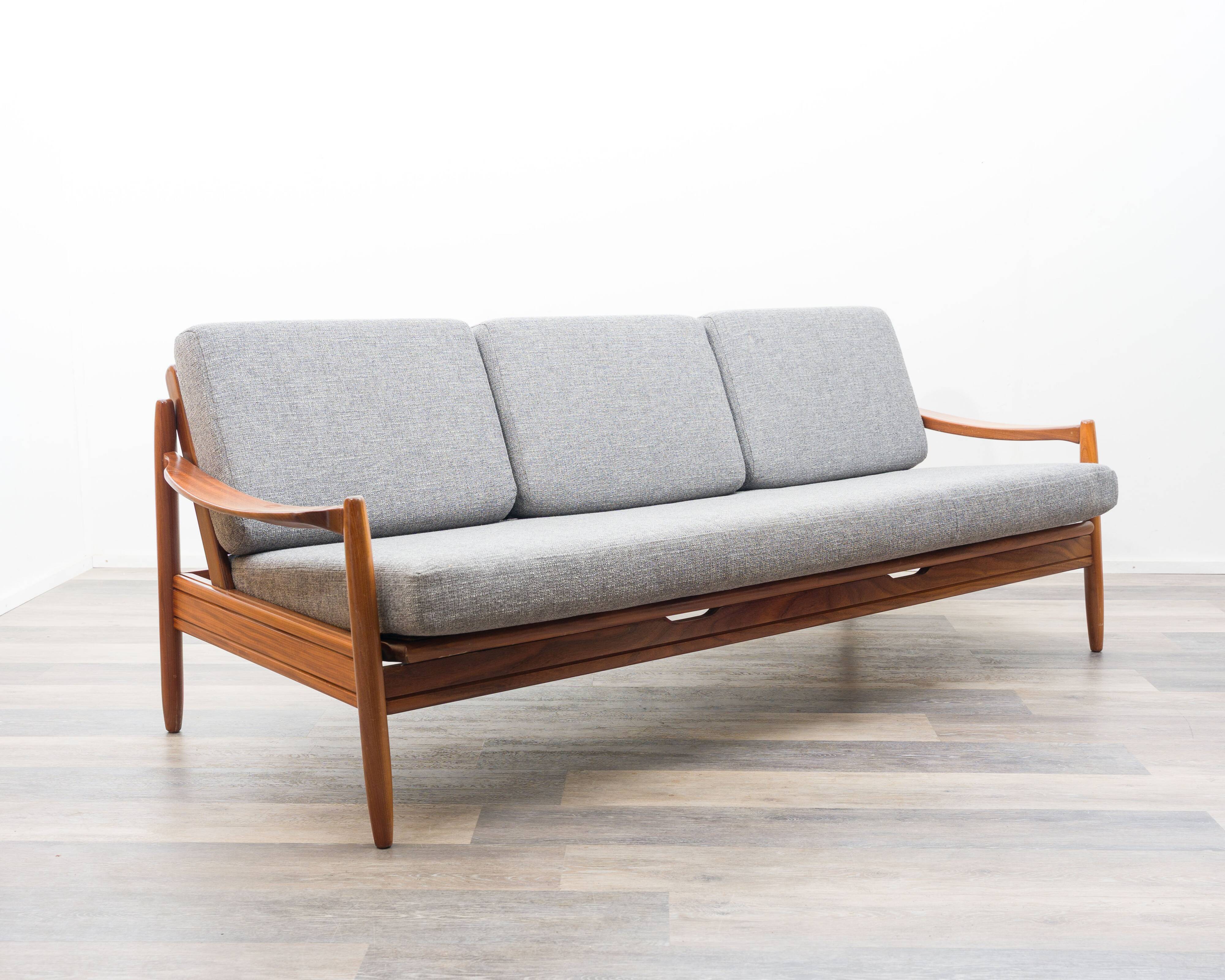 Sofa, teak daybed, reupholstered, 1960s