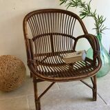 Vintage rattan armchair