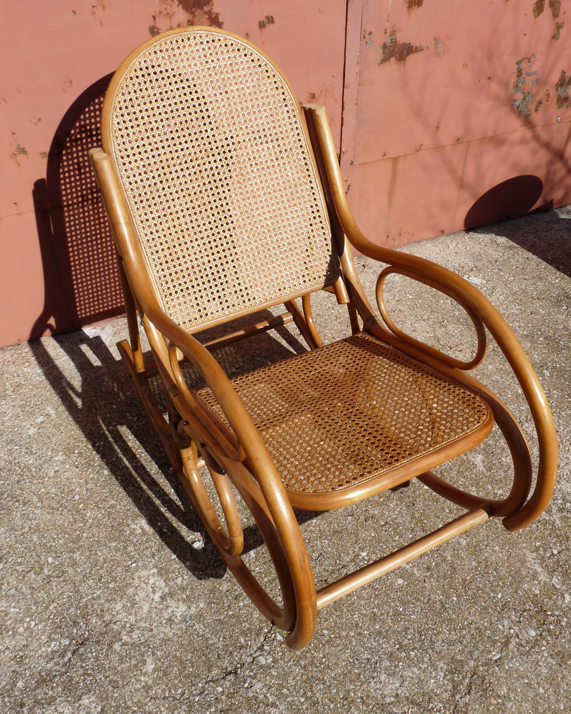 Adult rocking rattan bamboo and caning 60s