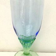 Blue green blown glass vase