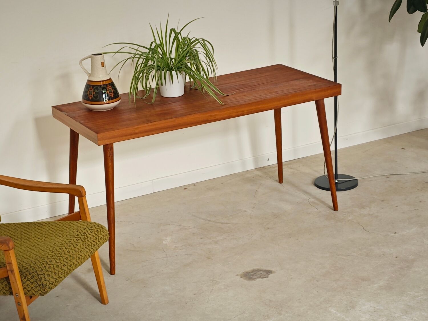 Side table compass legs Czechoslovakia Dievozpracujici mahogany