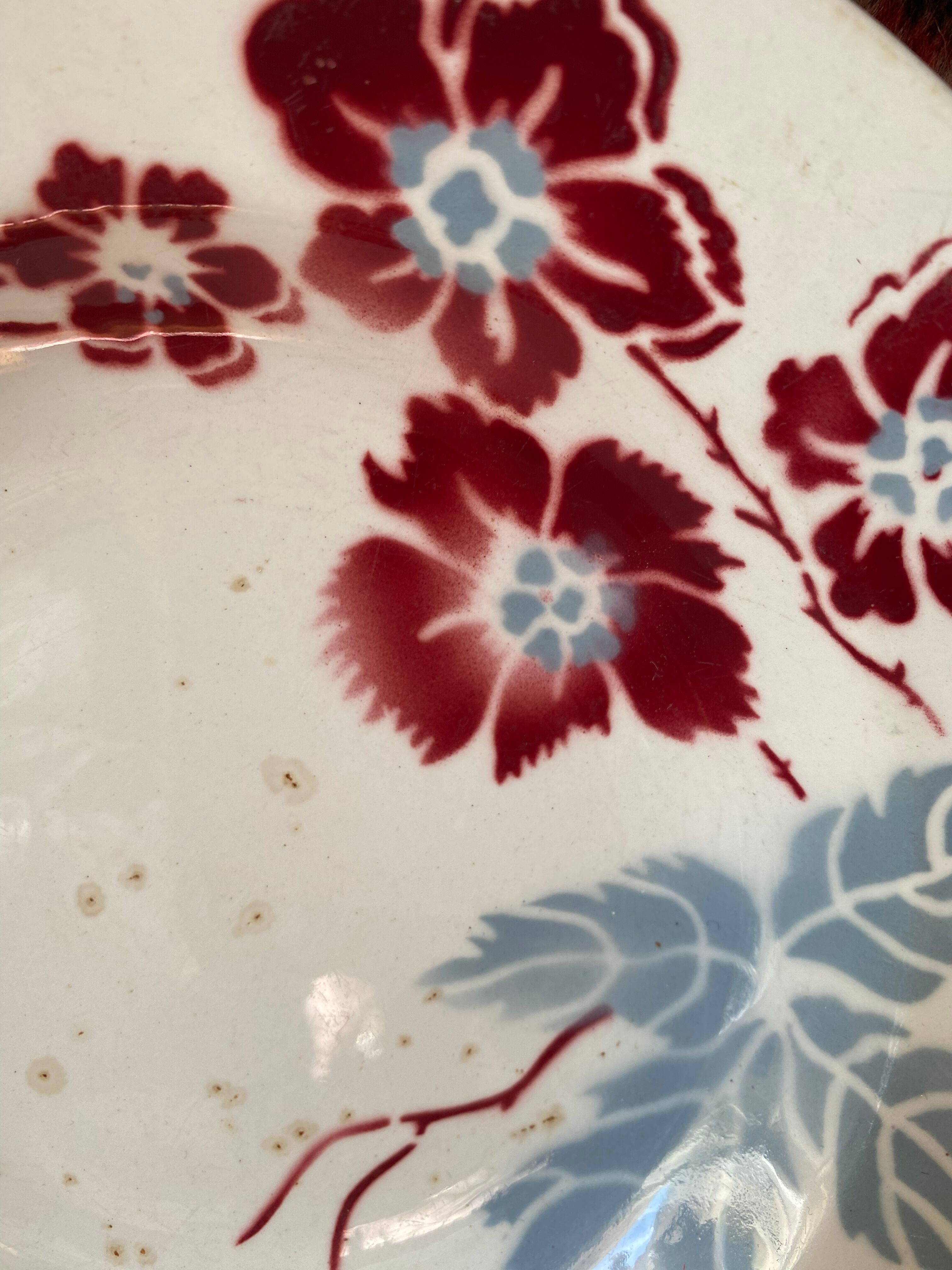 6 old and flowery hollow plates.
