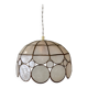 Vintage mother-of-pearl and brass lampshade pendant light