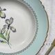 6 vintage white and green porcelain soup plates Iris Moulin des Loups "Sargosse" 1950s