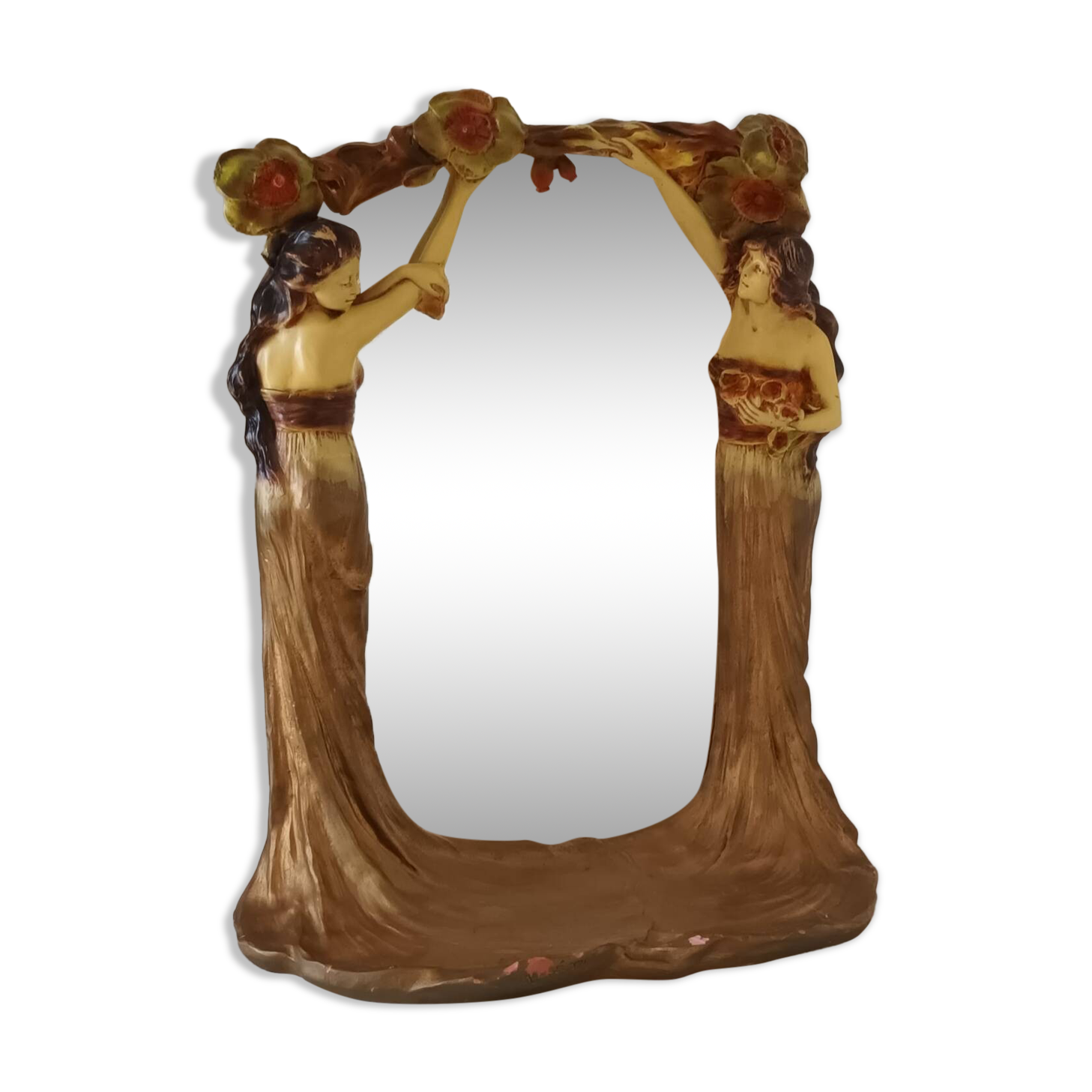 Art Nouveau tabletop mirror