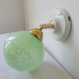 Wall lamp in Clichy glass and porcelain