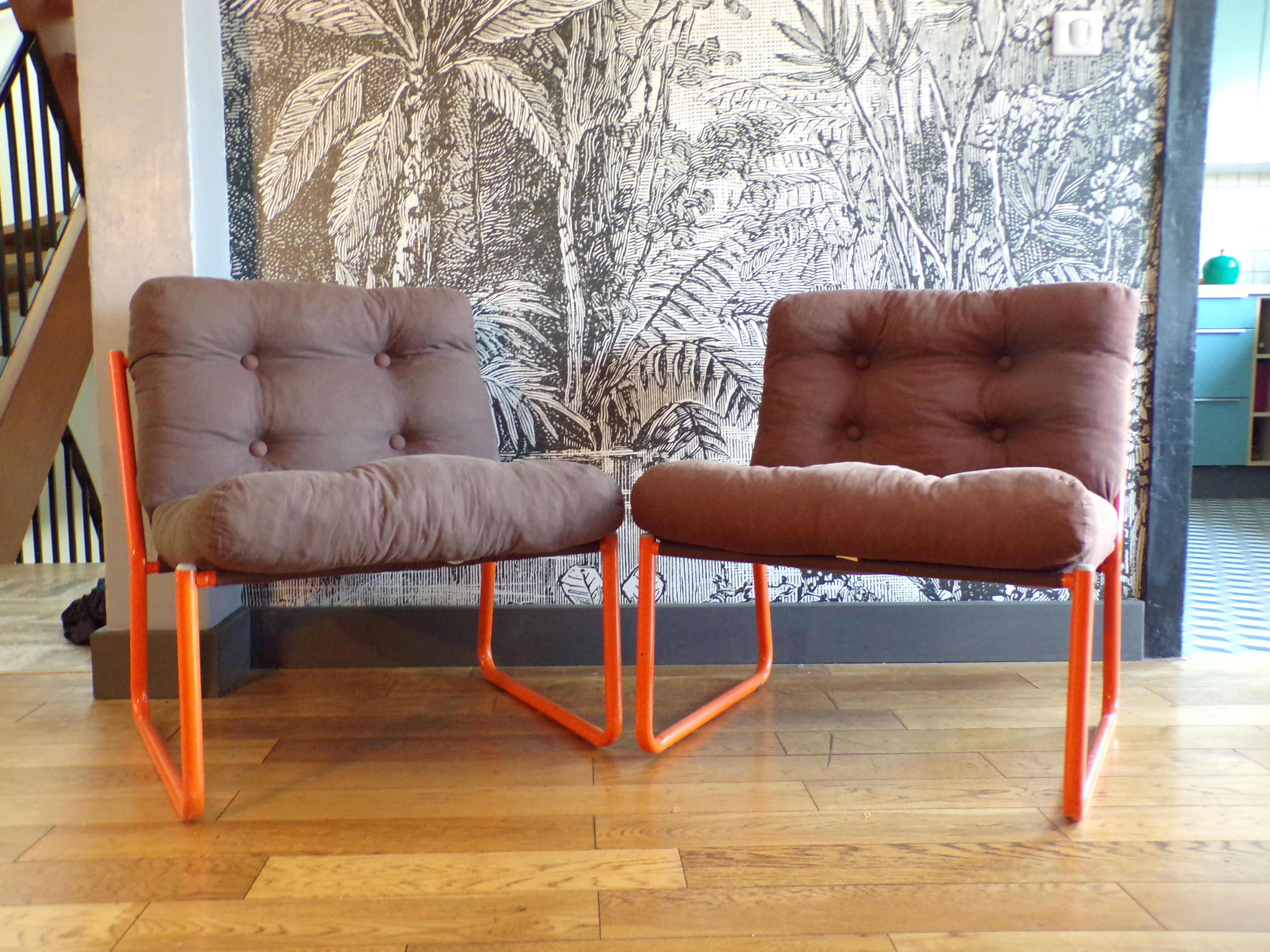 Duo de fauteuils tubulaires 1970