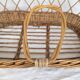 Bassinet in rattan, his mattress, pillow and bed linens