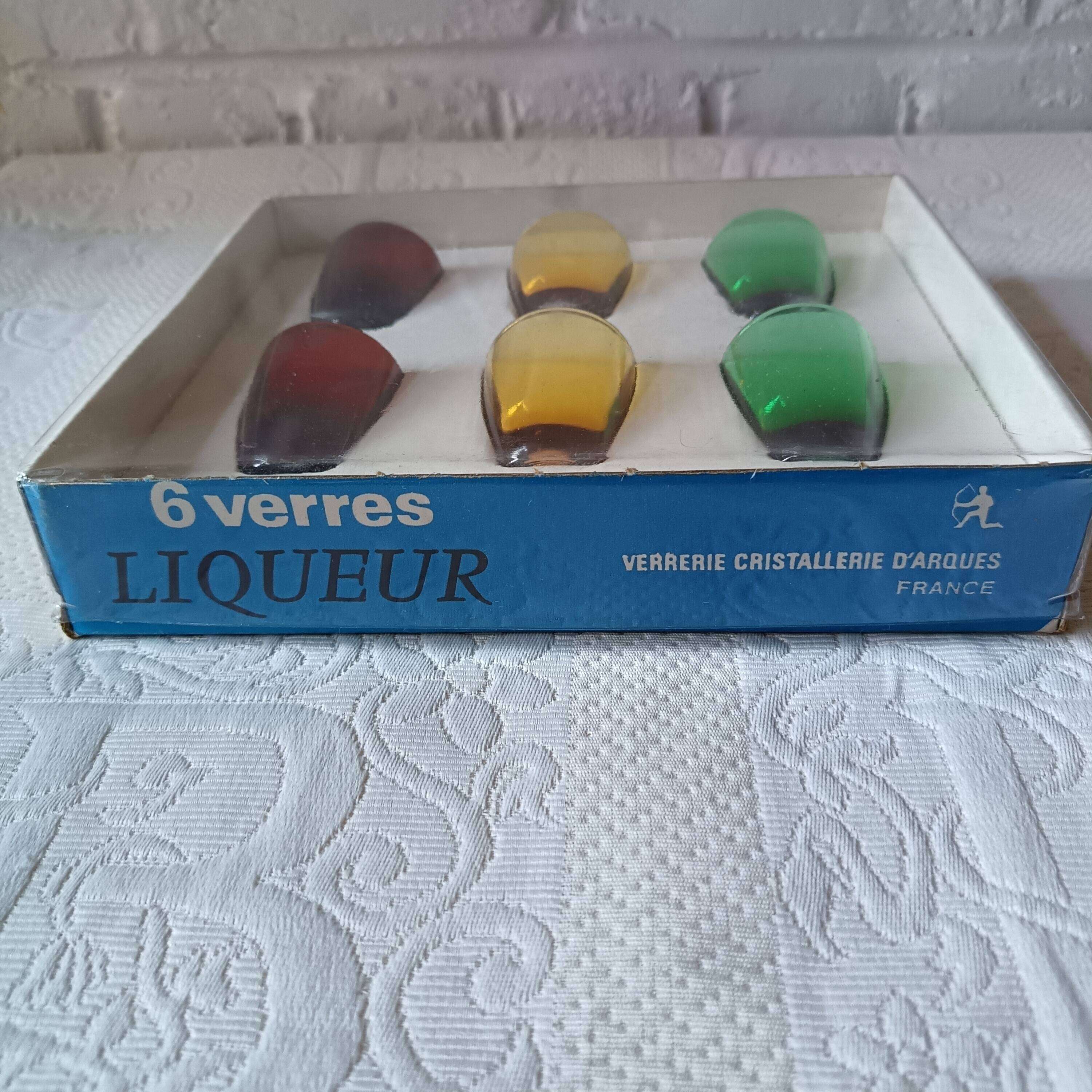 Vintage 1960s crystal liqueur glasses from the Arques crystal factory.