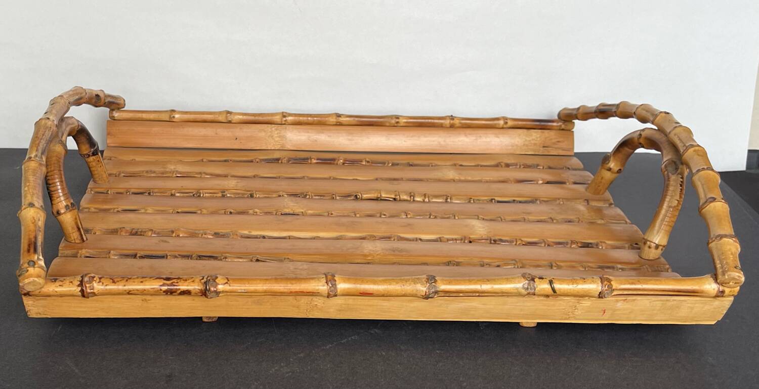 Vintage rattan tray