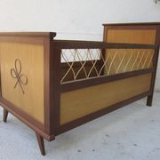 Wood and rattan child bed
