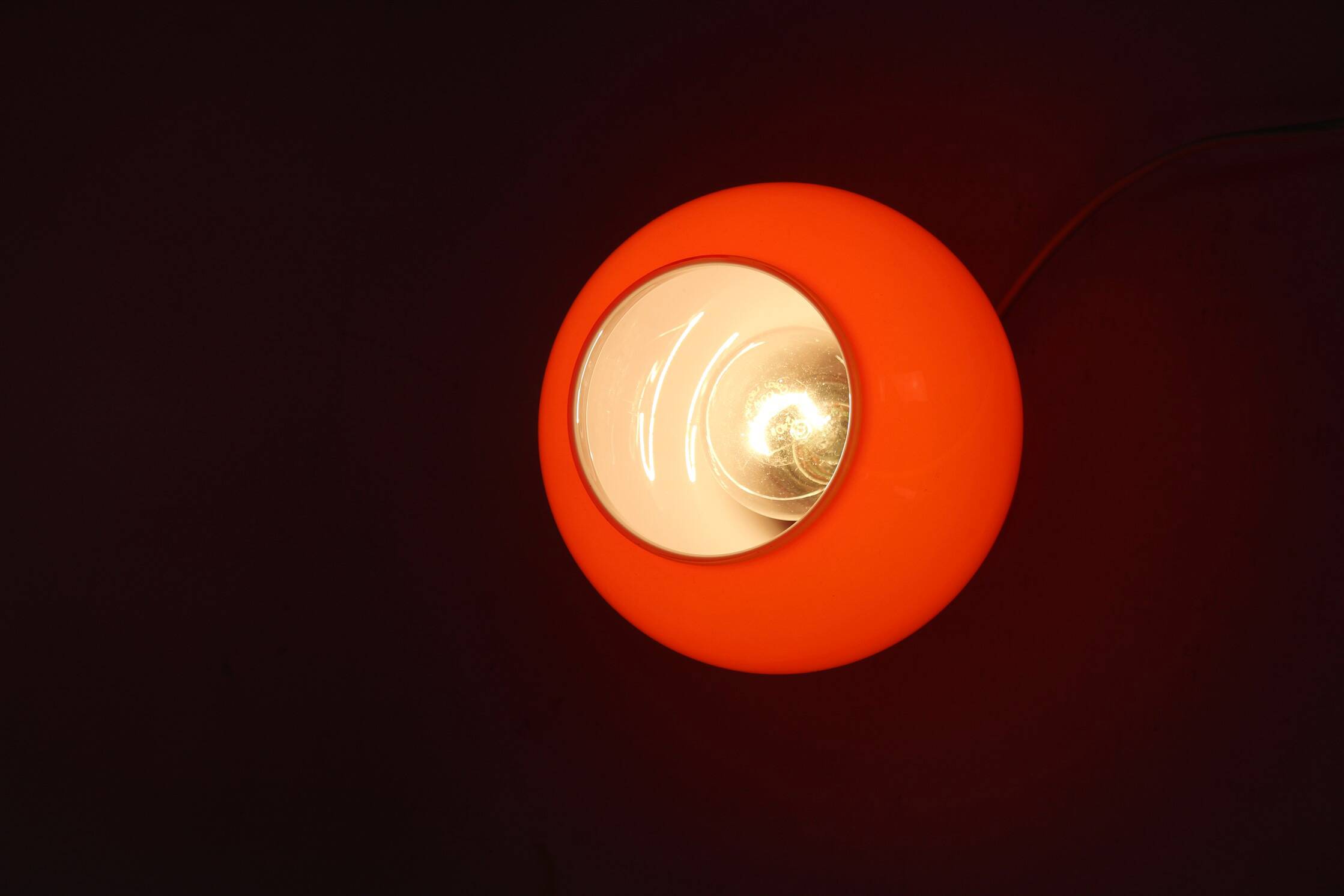 Vintage Red Glass Table Lamps attributed to Štěpán Tabery, 1970s