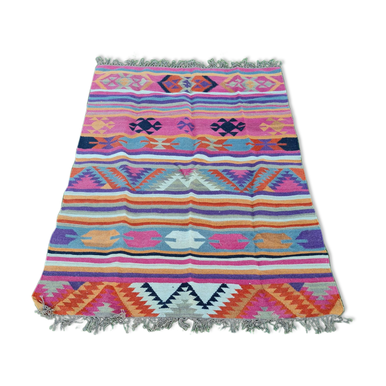 Tapis kilim fait main en pure laine 140x200cm