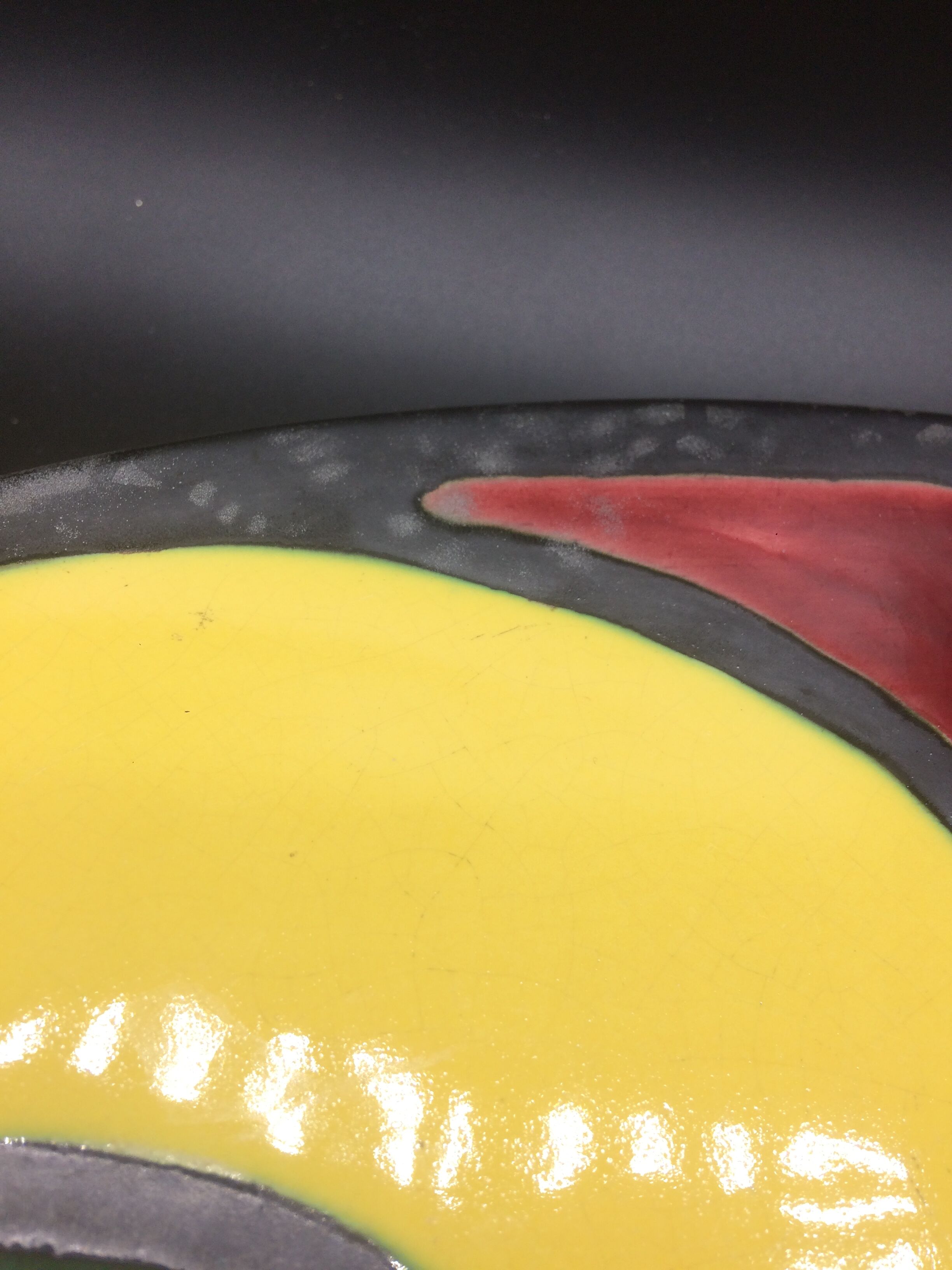 Abstract decorative dish in bright colors