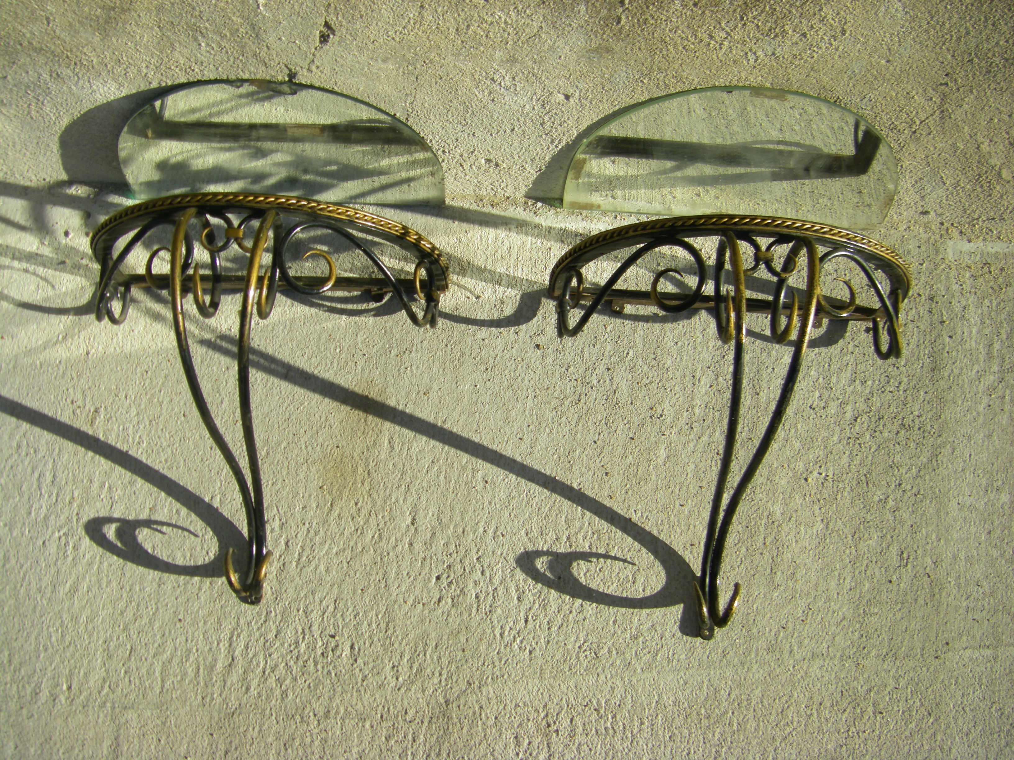 Pair of wrought iron consoles 1950