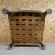 Old armchair upholstered in velvet, carved and caned wood