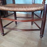 Wooden and wicker chairs