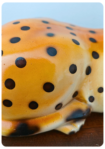 Jeune léopard en céramique italienne vintage – Années 1970