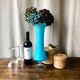 Blue opaline vase h37 cm