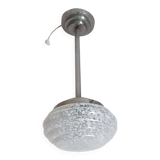 Art Deco Suspension Clichy Glass White Height 52 cm