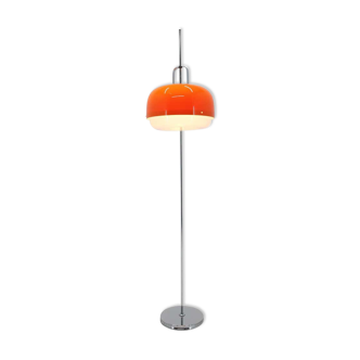 Midcentury Red Floor Lamp by Meblo Designed by Harvey Guzzini, Italy, 1970s