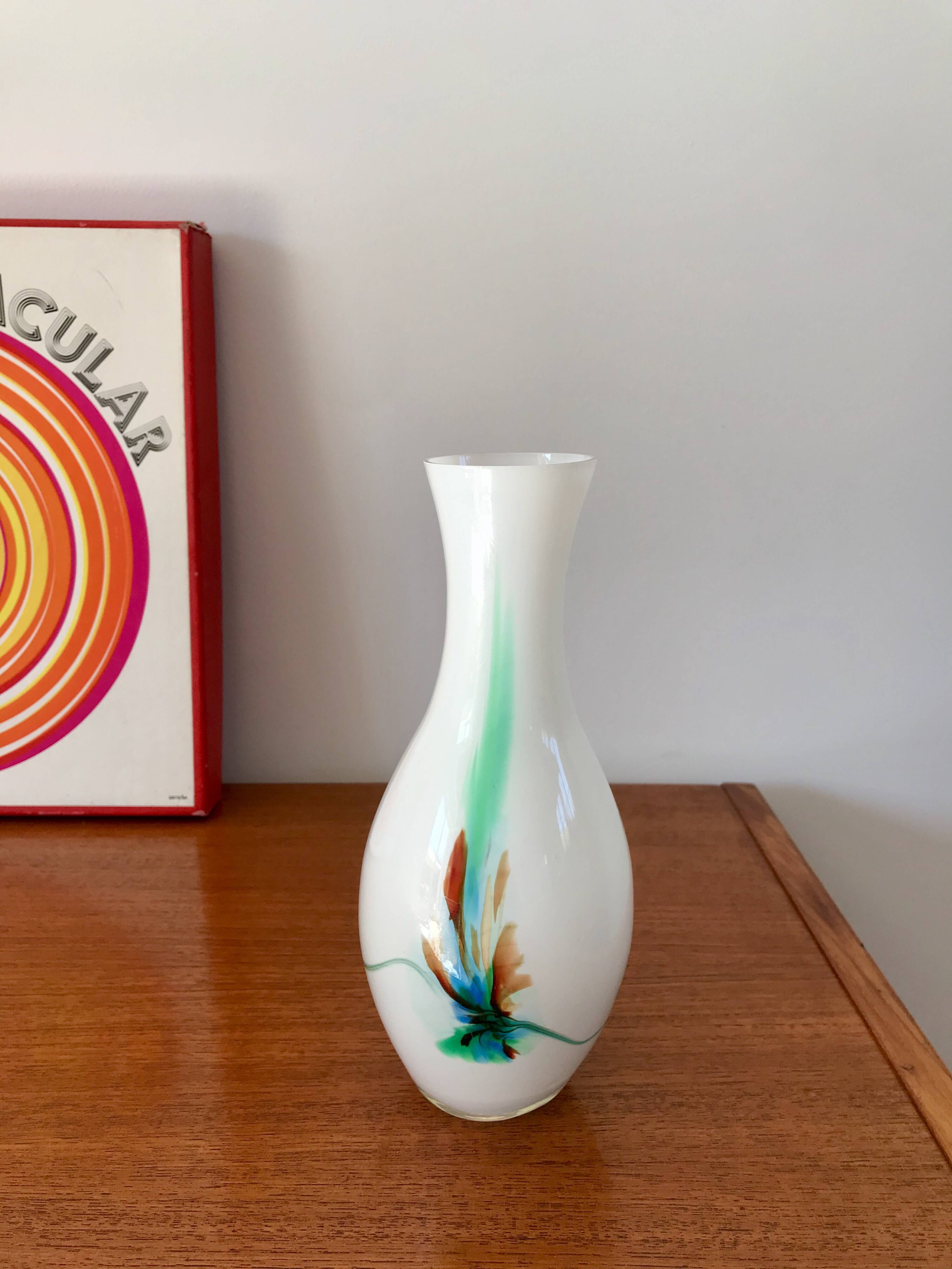 Murano style colored opaline vase from the 60s