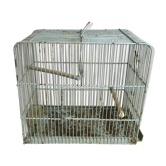Cage oiseaux ancienne en métal vert amende