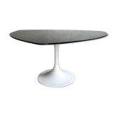 Table à manger à pied tulipe verre fumé