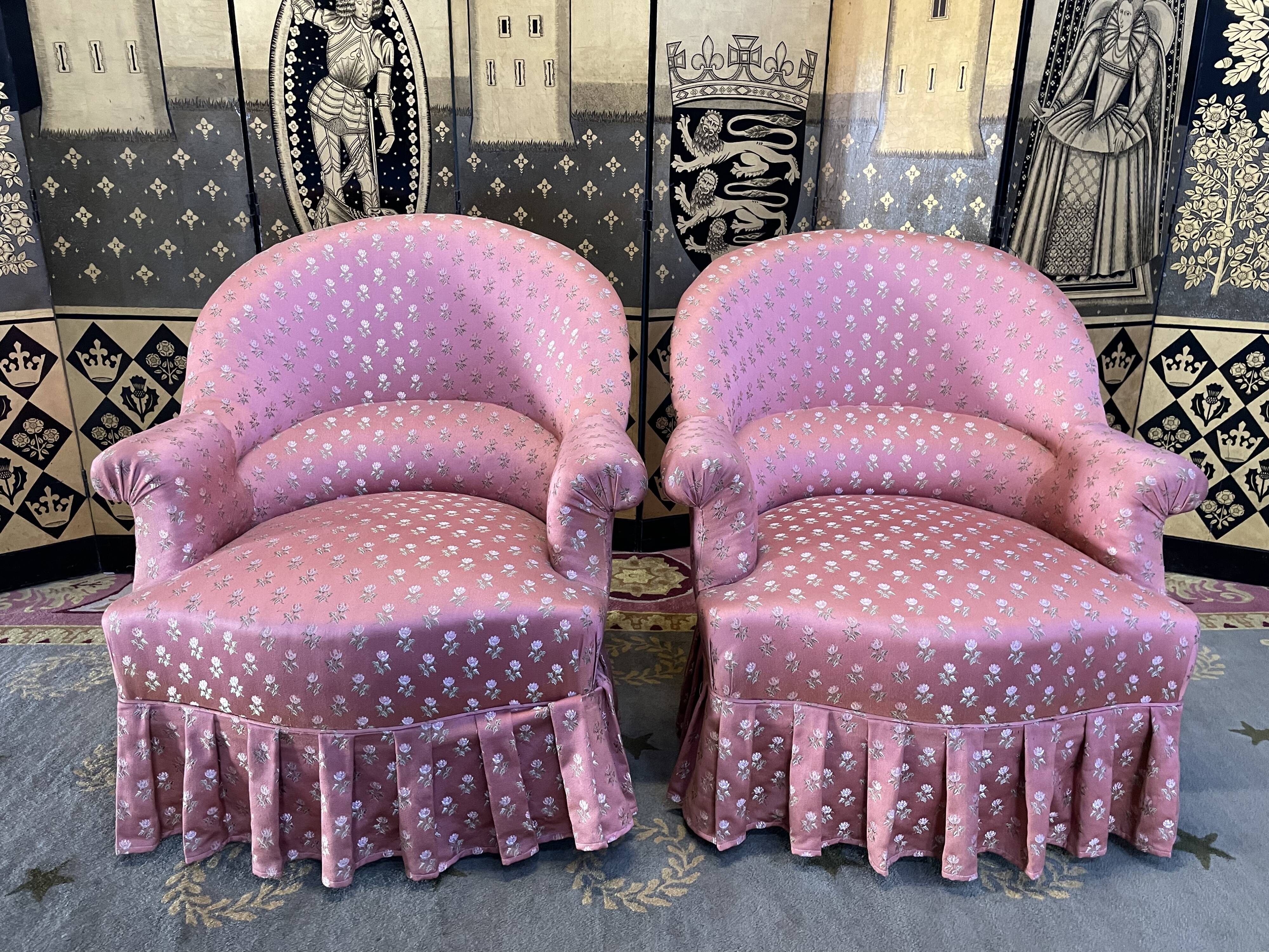 Pair of toad armchairs style Napoleon III