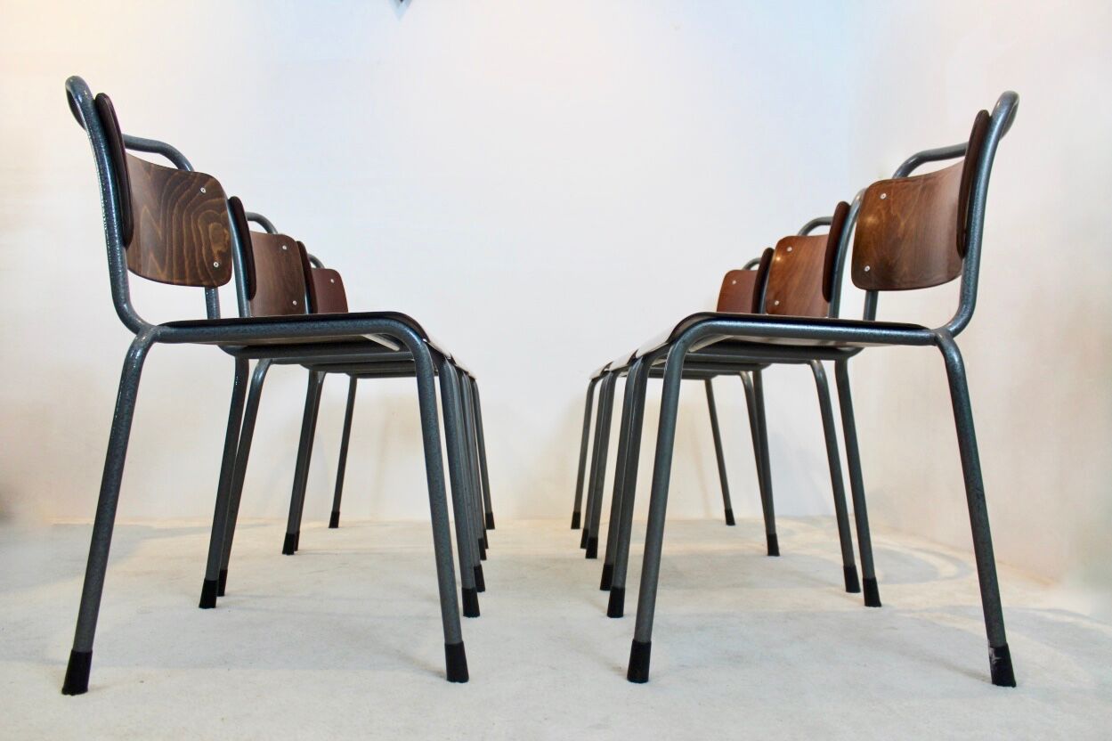 'TH-Delft' plywood industrial chair by WH Gispen