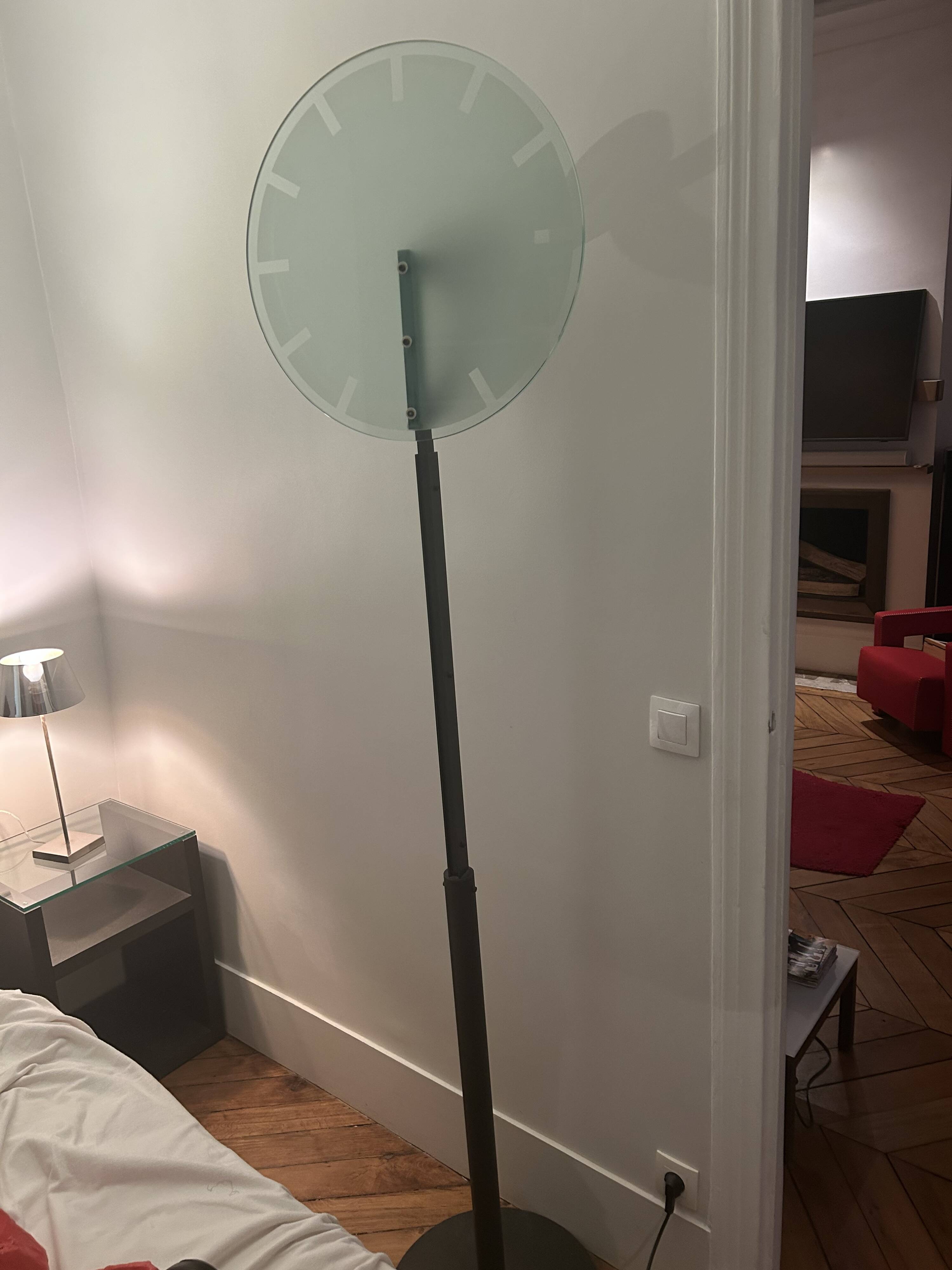 Rare designer dial lamp in cast steel